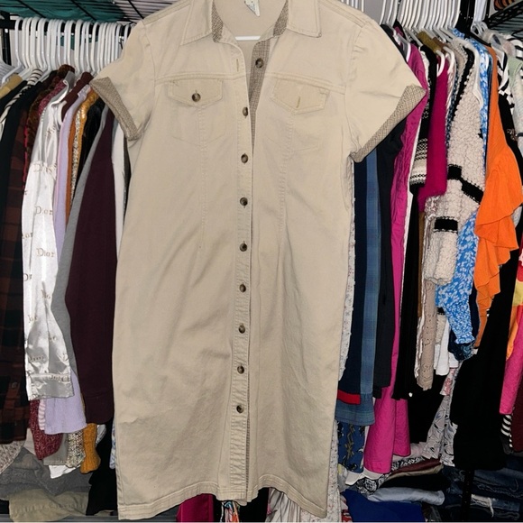 Duck Head Beige Button-Down Dress - Picture 1 of 6
